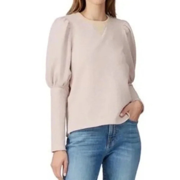 Saylor Addy Metallic Puff Sleeve Sweatshirt Size Large EUC - Picture 1 of 4